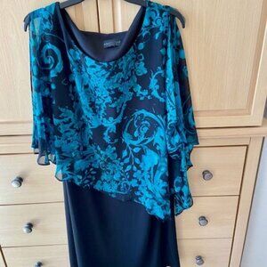 Aqua and Black Dress